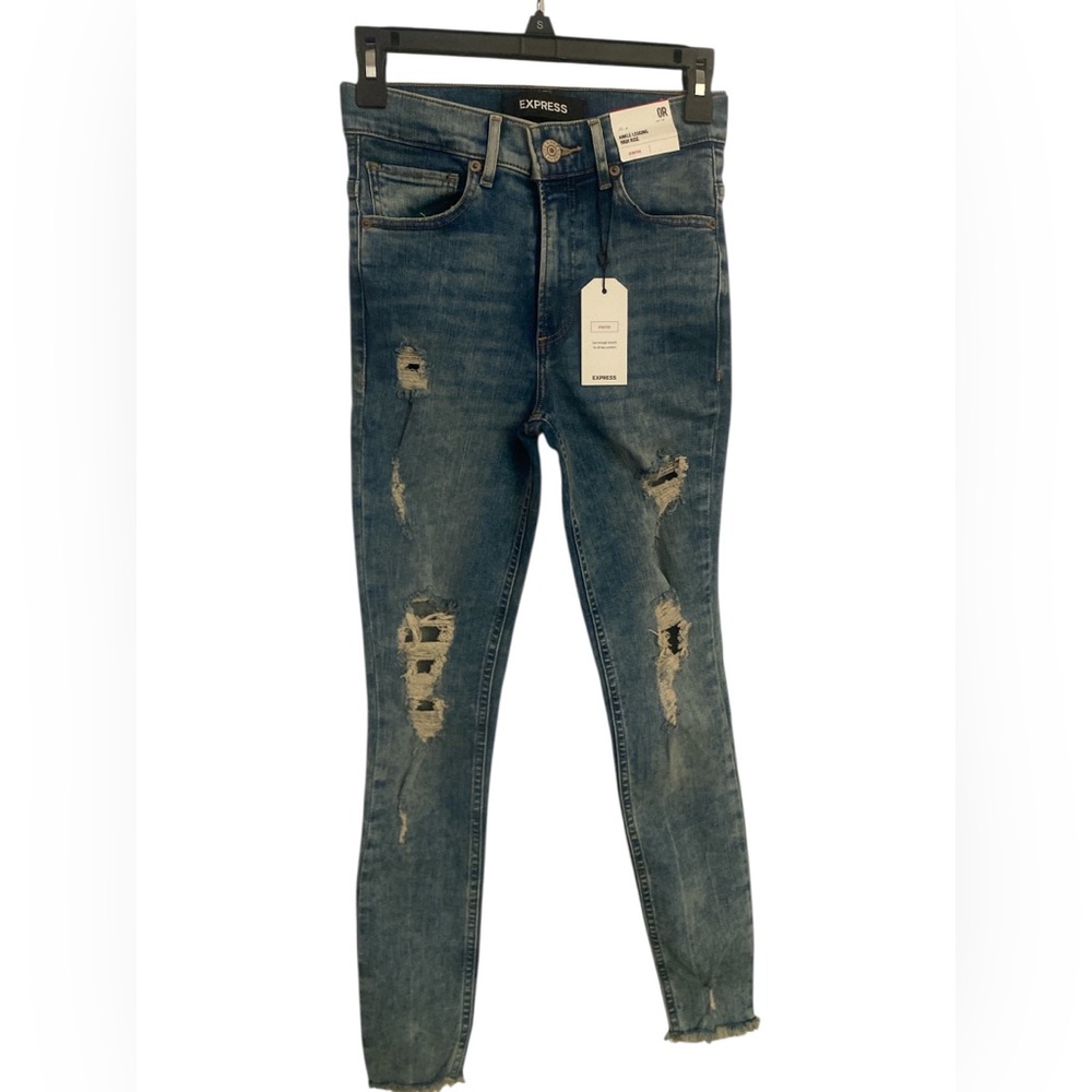 Express Women's Distressed Blue Skinny Jeans 0R NWT